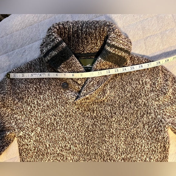 EDDIE BAUER Vtg Mens Small Chunky Woven Lamb’s Wool Sweater Excellent Condition - Picture 8 of 12